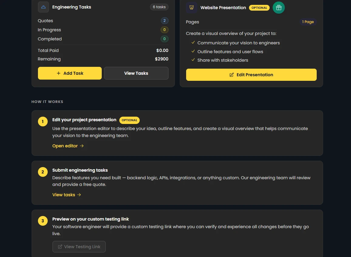 Custom testing link preview